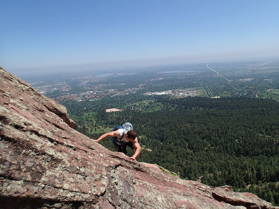 Scrambling on the Flatirons above Boulder, Colorado